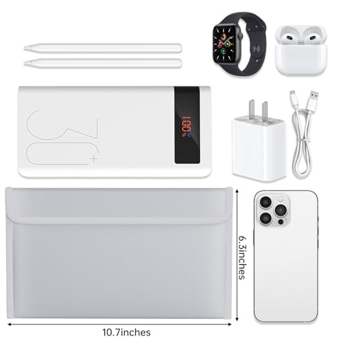 Fireproof Lipo Battery Bag,10.7"×6.3", Silver