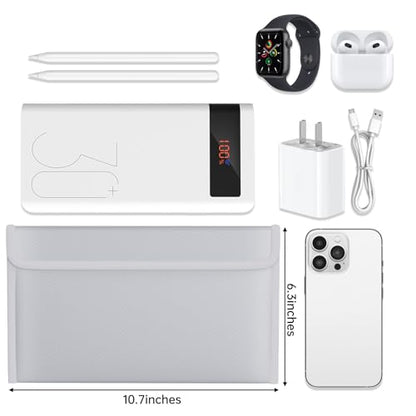 Fireproof Lipo Battery Bag,10.7"×6.3", Silver