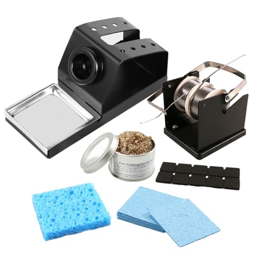 Electronic Soldering Station Iron and Solder Wire Stand Set, Equipped with Brass Wire and High-temperature Sponge Tip Cleaner - size: Soldering Iron and Solder Wire Kit