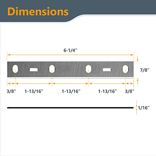 POWERTEC 6 Inch Jointer Blades for Craftsman 21788, CMEW020 Jointer, Set of 2 (148012) - size: 2 Pack