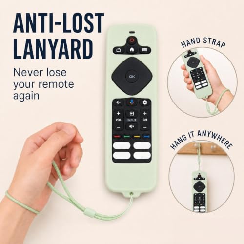 Silicone Case for Philips TV Remote URMT26CND002 (Glow Green) - color: Glow Green