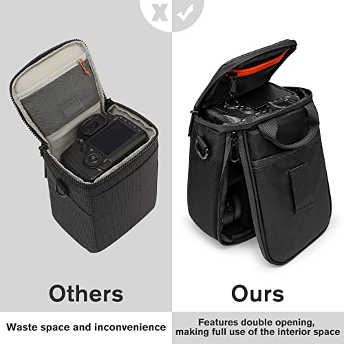 S-ZONE Camera Insert Bag Waterproof Lens Cube Case Compatible with Nikon Canon - color: Black
