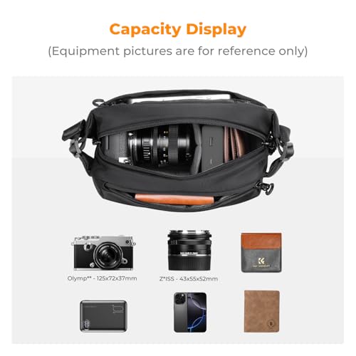 K&F CONCEPT Small Camera Sling Bag Everyday Shoulder Bag - color: 14 Black Small