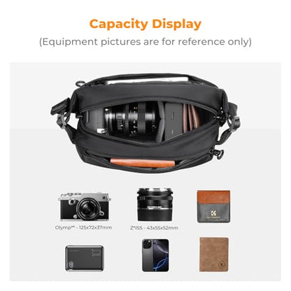 K&F CONCEPT Small Camera Sling Bag Everyday Shoulder Bag - color: 14 Black Small