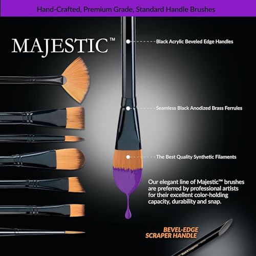 Royal & Langnickel Majestic Filbert and Angular Artist Brush Set, 7-piece - size: pillows 193
