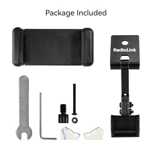 Radiolink RC8X Holder Mount 5.8G FPV Monitor Screen Phone Bracket CNC Aluminum Alloy RC Device for Remote Controller RC8X, Black - color: Black