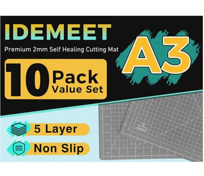 Premium 10pcs Self Healing Cutting Mat 18''x12'', Cutting Mat for Quilting - color: Anthracite Gray, size: 18‘’x12‘’(10 Pack)