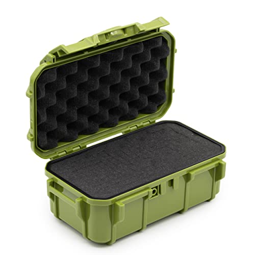 Evergreen 57 Waterproof Dry Box Protective Case with Pick & Pluck Foam - Travel Safe/Mil Spec/USA Made - for Cameras, Phones, Hiking, Boating, Water Sports, Action Cams (Green) - color: Green