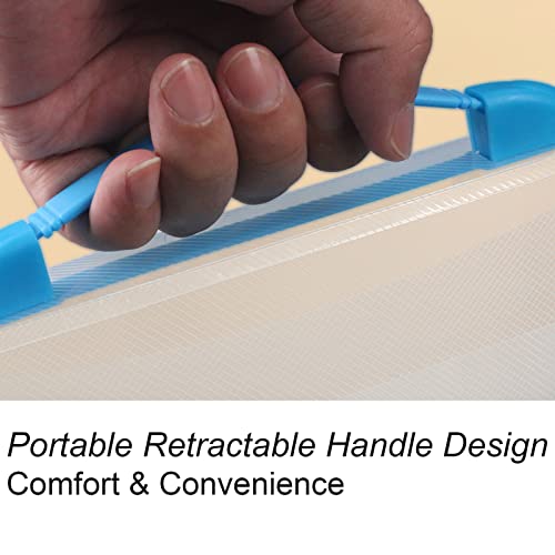 12x16.5 Art Portfolio Case A3 PP Plastic Transparent Blue Pack of 1 - color: Blue