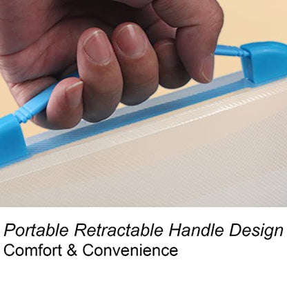 12x16.5 Art Portfolio Case A3 PP Plastic Transparent Blue Pack of 1 - color: Blue