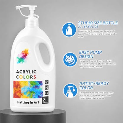 Falling in Art Large 135.2Oz Titanium White Acrylic Paint, Non-Toxic - color: Titanium White*2