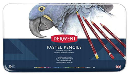 Derwent Pastel Pencils, 4mm Core, Metal Tin, 36 Count (0700307) - size: 1 Count (Pack of 36)