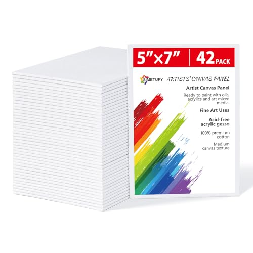 Simetufy 42 Pack 5x7 Inch Small Canvas Boards for Kids Painting - size: 5"x7" - 42pcs