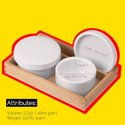 MEEDEN 2 Pack Porcelain Palette Cup: Deep Well Oil Paint Dipper - size: Not Available | 2 Wells