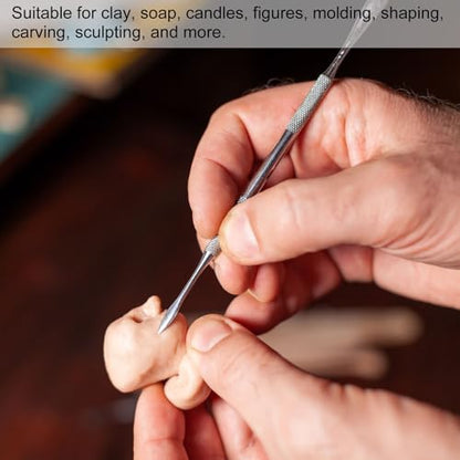 HARFINGTON 8pcs Wax Carving Tools 4.8" Double Ended Clay Tool Sapphire Blue - color: Sapphire Blue