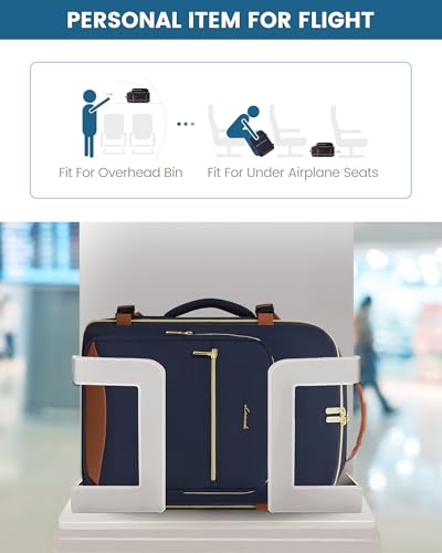 LOVEVOOK 50L Travel Backpack Flight Approved Carry on Backpack,3 Packing Cubes,Waterproof Personal Item Travel Bag,TSA Carry on Luggage Suitcase Travel Essentials,Gifts for Women & Men,fits 18" Laptop - color: Dark Blue-brown, size: X-Large-50L-4Pcs(Stand