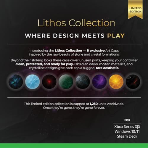 ByoWave Proteus Controller Kit – Modular Gaming Controller with 15+ Interchangeable Parts, Custom Remapping & LED Lighting – Works with PC, Steam Deck & Xbox Series X|S – Lithos Collection Limited Edition