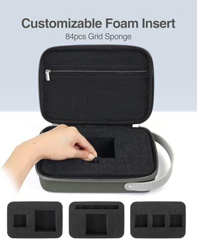 Luxtude Hard EVA Case with Foam, Hard EVA Shockproof Camera Organizer Case - color: Green, size: Small