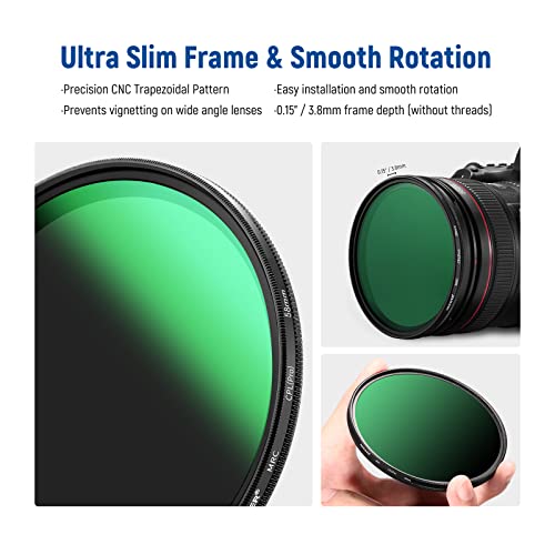 NEEWER 58mm Polarizer Filter 30 Layer Multi Resistant Nano Coated Circular Polarizing Filter(CPL) with HD Optical Glass/Ultra Slim Frame, Reduce Glare/Enhance Contrast/Reduce Reflection - size: 58mm