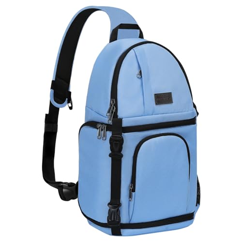 MOSISO Camera Sling Bag, Photography Shoulder Bag Compact Camera Backpack - color: Cerulean Blue