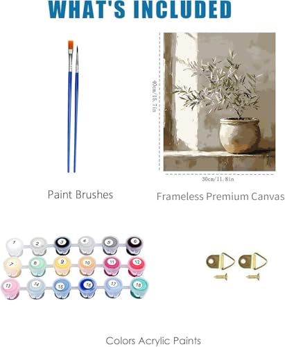 YOLENIX Olive Tree Paint by Numbers Kit for Adults Beginner (Without Frame) - color: YH02780