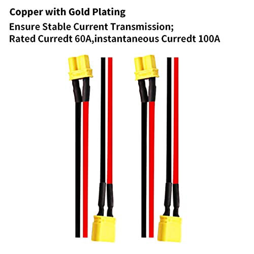 4Pairs XT30U Male Female Connectors 18AWG 4inch Wire with Sheath - color: Xt30u Cable