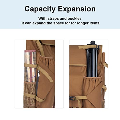 JJRING Heavy Duty Plein Air Artist Backpack With Handheld Strap, Brown - color: coffee