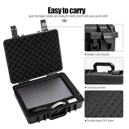 Hard Case for 11-16inch Gaming Laptops & Accessories - Heavy Duty Storage Case with Pull & Pluck Foam Layer Compatible Electronics, Guns, Cameras,Drones, Tools,and Other Gear