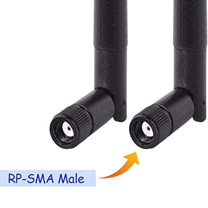 Bingfu Dual Band WiFi 2.4GHz 5GHz 5.8GHz 3dBi MIMO RP-SMA Male Antenna (10-Pack) for WiFi Router Wireless Network Card USB Adapter Security IP Camera Video Surveillance - color: [RP-SMA Male] Antenna 10-Pack - Black