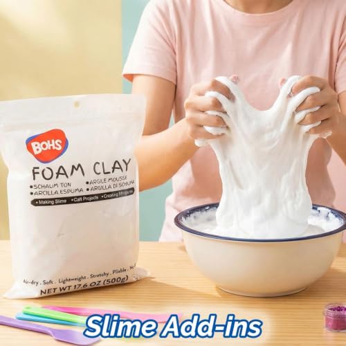 BOHS Foam Clay, White Air Dry Modeling Clay, 3.3 lb, 3-Pack - color: White, size: 1500 g