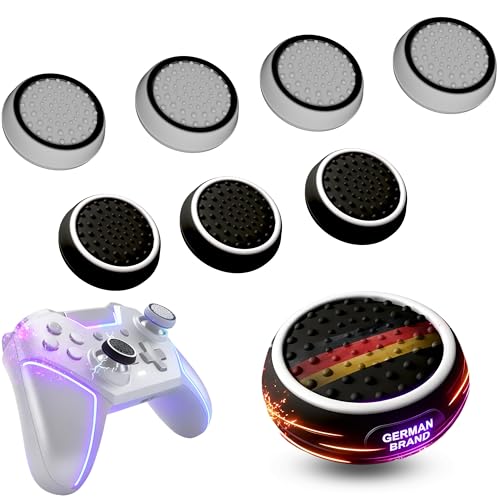 MatoSan 8 Thumbstick Grip Caps – Silicone Thumb Grips Compatible with PS5, PS4, Xbox Controller – Anti-Slip Joystick Cover – Controller Grips – Gaming Accessories - size: 8 Black & White Set