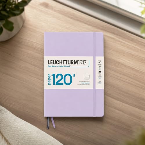 LEUCHTTURM1917 - 120G Special Edition - Medium A5 Ruled Hardcover Notebook (Lilac) - 203 Numbered Pages with 120gsm Paper - color: Lilac, style: Ruled