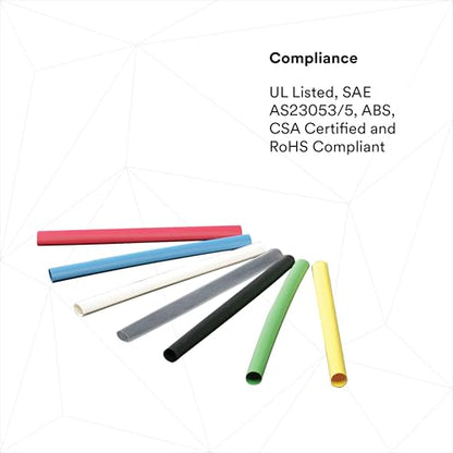 3M Heat Shrink Thin-Wall Tubing FP-301, Black, Assorted Kit with 102 Tubes