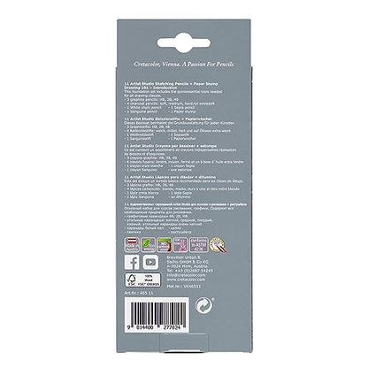 CRETACOLOR Artists Studio Line Drawing 101 Set, Artist Studio 11 Sketching Pencils & Paper Stump