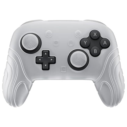PlayVital for Nintendo Switch 2 Pro Controller Silicone Cover – Samurai Edition Protective Skin Case for Switch 2 Pro Controller with Back Button Caps & Thumb Grips, Shockproof - Clear White - color: Clear White