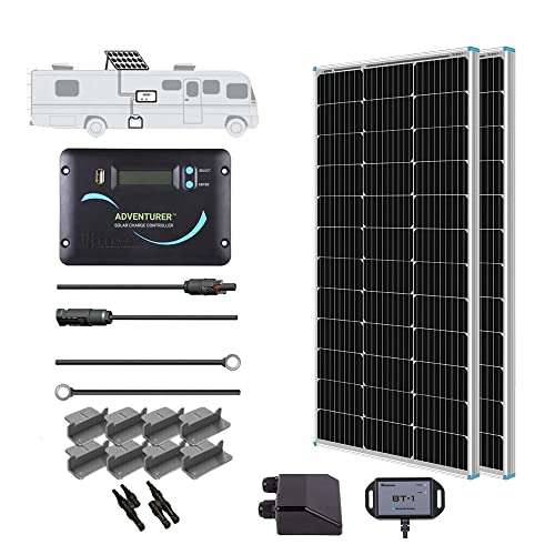Renogy 200W 12V N-Type RV Solar Panel Kit with Adventurer 30A Controller - size: RV200W+ADV 30A