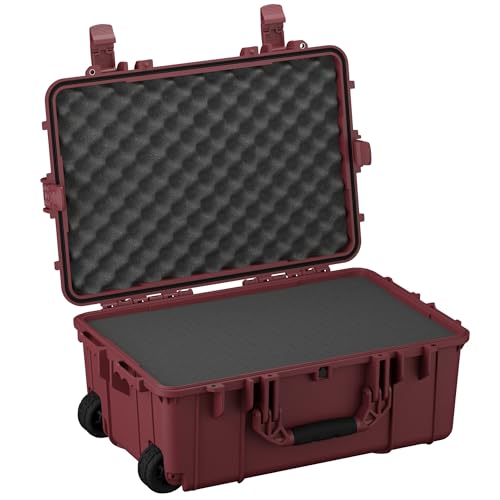 Condition 1 24” Rolling Heavy-Duty Lockable Storage Case, Model 305, Maroon - color: Maroon