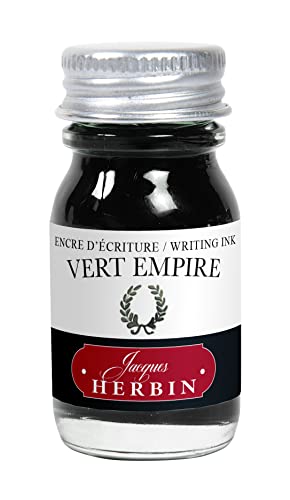 Herbin Bottled Fountain Pen Ink, 10ml - Empire Green - color: Cloud Gray, size: 0.3 fl oz