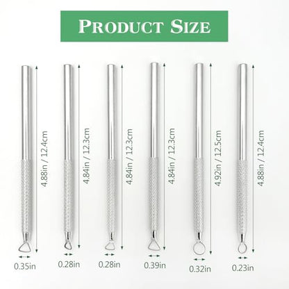 6-Piece Aluminum Clay Sculpting & Carving Tool Set – Silver Craft Modelling Scrapers for Pottery, Polymer & Wax