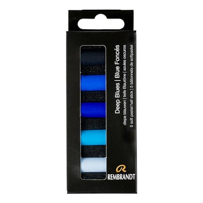 Rembrandt Soft Pastel Set, Deep Blues, 5 Count