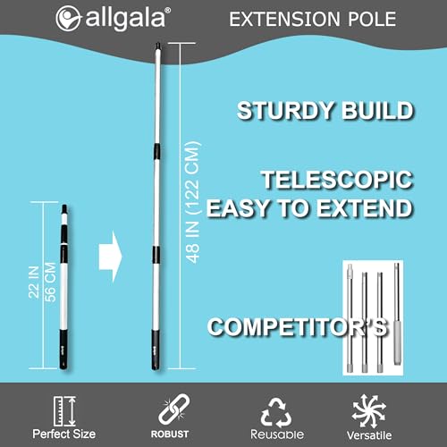 Allgala 18 Inch Paint Roller Kit Pro Grade 11 PC Set Paint Tray and Liners, Rollers and Frame, 4 FT Extension Pole - color: 11-PC Complete Kit