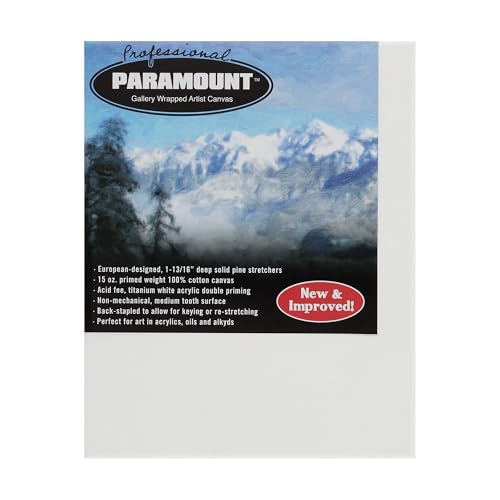 Paramount Professional Gallery Wrapped Canvases for Painting, 6x8 Pack of 3 Heavy-Duty Stretched Canvas, Unbleached 100% Cotton, 1-13/16 Deep, Acid-Free, Triple-Primed, Medium-Tooth Surface - size: 6x8"