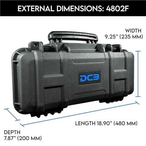 DCB Cases - Element 4802F | 19 x 9 x 8 Ext Dim | IP67 Waterproof | Pluck Foam Insert | Foldable Handle | Pressure Control Valve | Resin-Reinforced Injection Molded Plastic | 2 Latch Lid Close