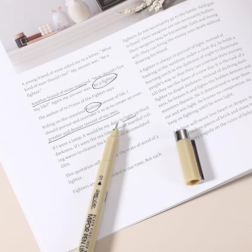 PATIKIL Fineliner Pens, 6 Pcs 003 0.15mm Fineliner Marker Black Waterproof Ink Archival Drawing Pens Art Supplies Set for Sketching Journaling Scrapbooking Artist Illustration - size: 003 0.15mm