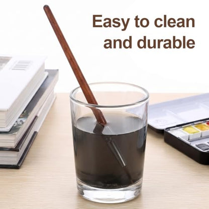 3 Pcs Extra Long Tip Sable Watercolor Brushes, Liner Brushes with Synthetic
