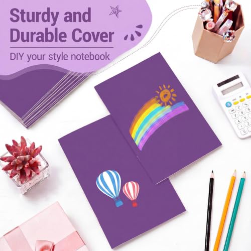 Mimorou 100 Pcs A5 Journals Notebooks Bulk,Purple,Lined - color: Purple, style: Lined