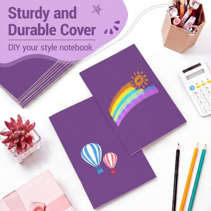 Mimorou 100 Pcs A5 Journals Notebooks Bulk,Purple,Lined - color: Purple, style: Lined
