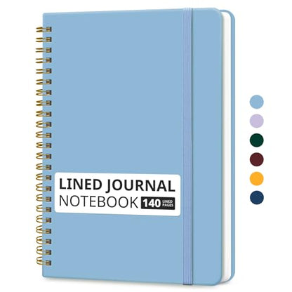 Taja Lined Spiral Notebook for Work, 5.7"x7.9" Spiral Journal College Ruled - color: D-Blue, style: a-Lined(1 Pack)