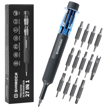SHARDEN 27-in-1 Precision Screwdriver Set Multi Bit Mini Small Screwdriver - color: Grey, size: Pocket Size - Precision