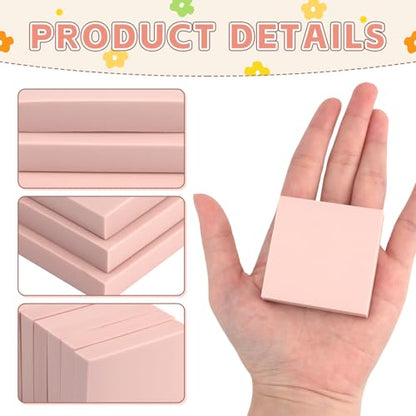 6 Pack 2"x2" Pale Pink Rubber Stamp Carving Blocks - Soft Linoleum Material for DIY Craft Projects & Handmade Stamps - color: 6pack, size: 2"x2"